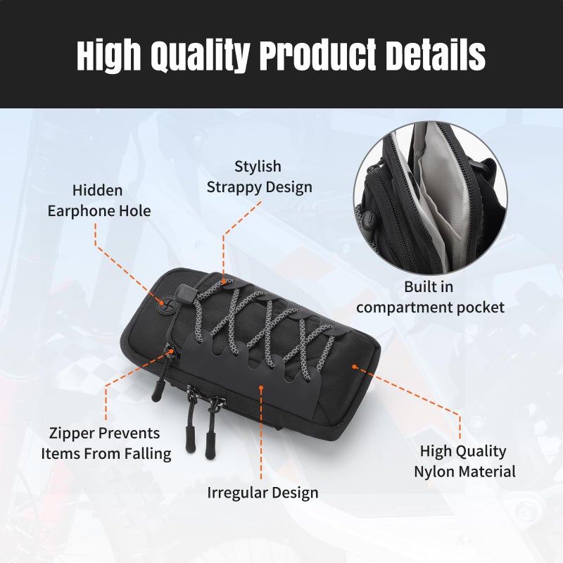 RIDLOG Motorcycle Bag for SurRon Light Bee X/S Electric Dirt Bike Front Frame Bag for Sur Ron Segway X160/X260 Talaria Sting MX3 R/MX4 Waterproof Storage Bag for E Ride Pro ID Phone Earphone (Black) - Image 2