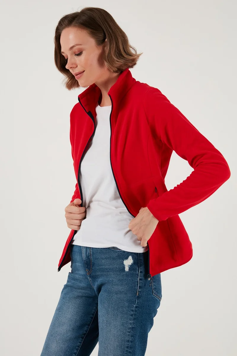 Lela Slim Fit Zippered Polar Fleece Cardigan Women's Cardigan 5907012