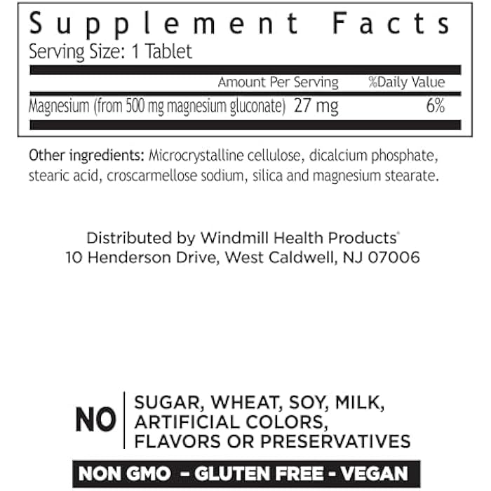 WINDMILL Magnesium Gluconate 500 Mg 90 Tb - From Windmill - Image 2