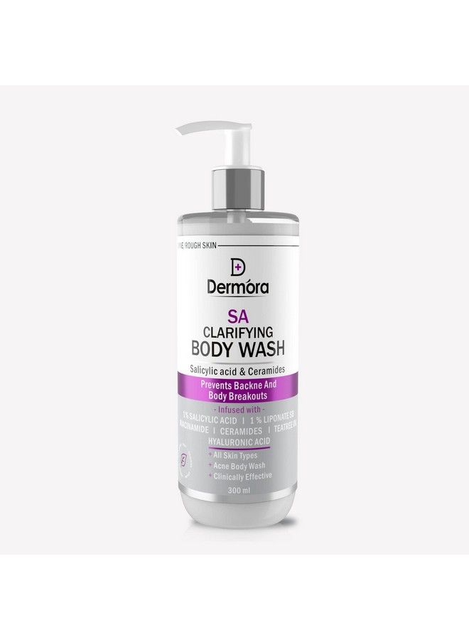 Dermora Sa Clarifying Body Wash With Ceramides Liponate Sb Niacinamide For Back Acne Breakout & Rough Skin Sulfate Free 300 Ml - Image 2