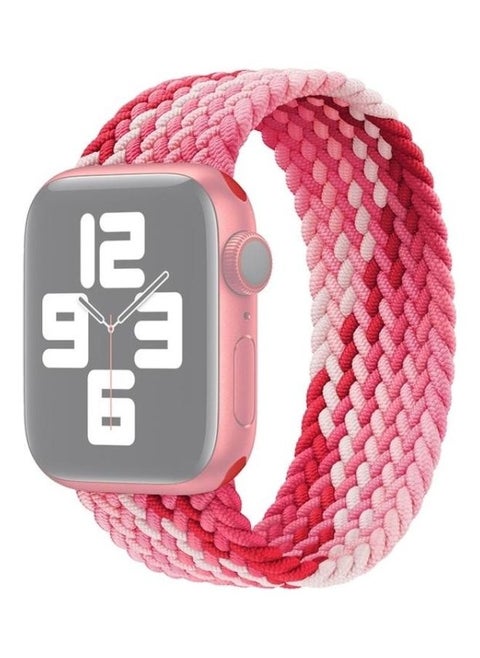 Single Loop Weaving Nylon Replacement Watchband, Size: M 145mm for Apple Watch Series 7/6/SE/5/4/3/2/1 38/40/41mm Strawberry Red