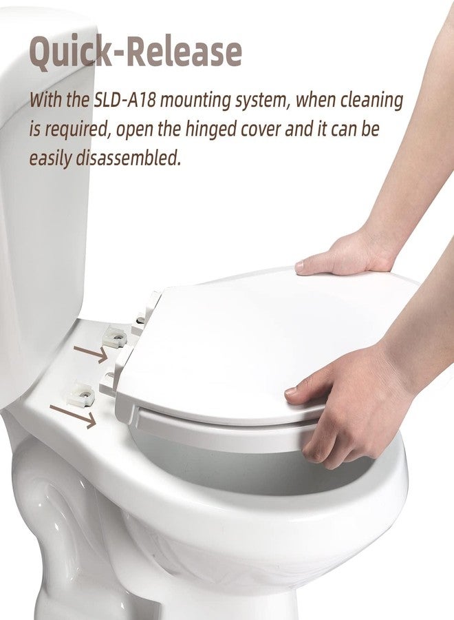 CcBello Toilet seat with toddler seat built in, Potty training toilet seat, Fits both adult and child, Slow-Close, Toddler toilet seat attachment, ROUND, Heavy Duty, White(16.5”) - Image 5