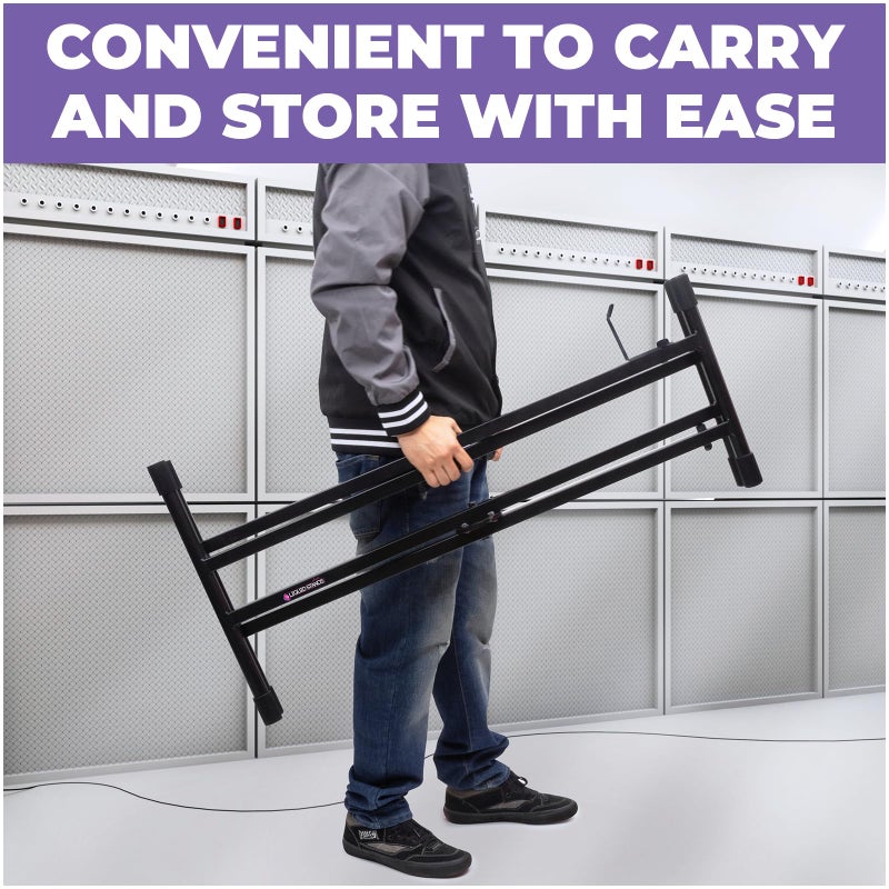 Liquid Stands Piano Keyboard Stand - X Style Adjustable and Portable Heavy Duty Music Stand for Kids and Adults - Fits 54 61 88 Key Electric Pianos - Double Braced Foldable Digital Piano Table Frame - Image 5