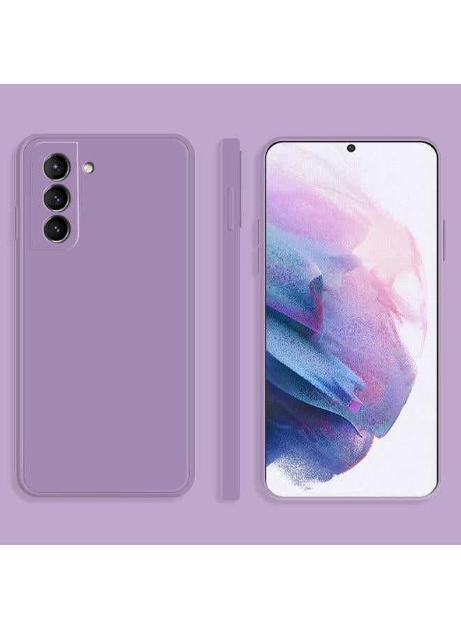 S-TOP Case For Samsung Galaxy S21+ 5G Solid Color Imitation Liquid Silicone Straight Edge Dropproof Full Coverage Protective Case - Image 1