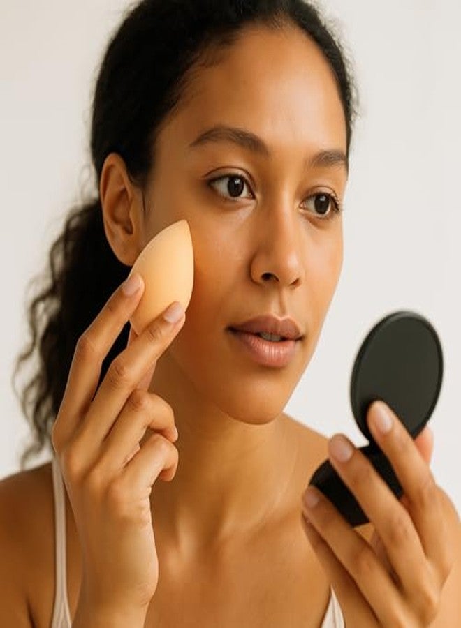 ANNACREATIONS ANNA's Makeup Sponge Set of 7 with Storage Jar - Soft Beauty Blenders for Foundation, Concealer & Cream - 4 Large + 3 Small Sponges - Reusable Puff Blender For Women & Girls (Orange) - Image 5