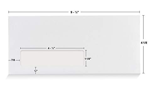 Aimoh #10 Single Left Window Envelopes -Gummed Closure -Size 4-1/8x9-1/2 Inches -24LB-500 Count(35410) - Image 3