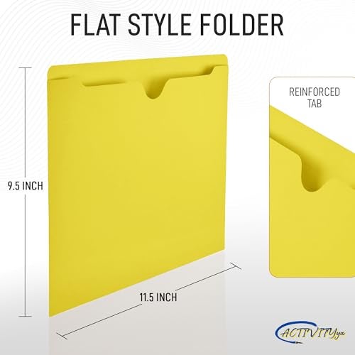 ACTIVITYYA Yellow File Jackets, Flat-No Expansion, Letter Size, Reinforced Straight-Cut Tab, 10 Pack - Image 2