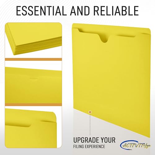 ACTIVITYYA Yellow File Jackets, Flat-No Expansion, Letter Size, Reinforced Straight-Cut Tab, 10 Pack - Image 5