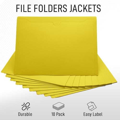 ACTIVITYYA Yellow File Jackets, Flat-No Expansion, Letter Size, Reinforced Straight-Cut Tab, 10 Pack - Image 4