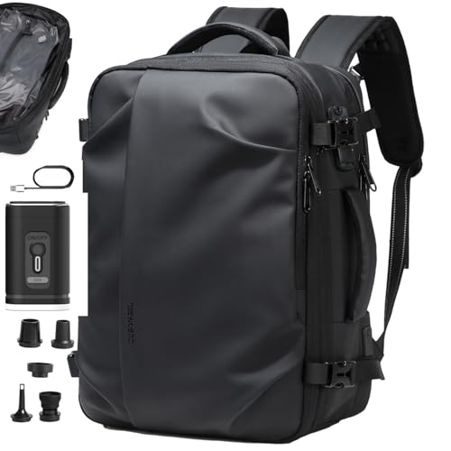 Cusangel vacuum backpack travel with pump compression,18in vac travel 45L expandable 60L capacity laptop,multiple pockets Flight Carry-On XL (Casual Vac-backpack) - Image 1
