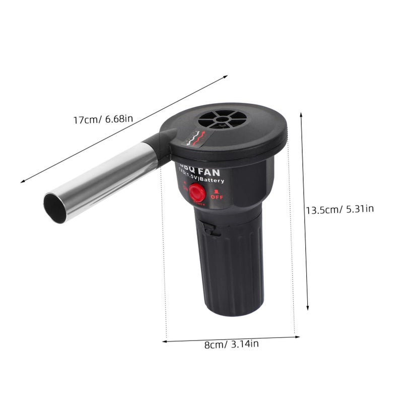 Ounona Portable BBQ Blower Fan Ergonomic Fire Ignition Tool for Camping Outdoor Cooking Quick Efficient Ignition Grilling Barbecuing Silver - Image 3