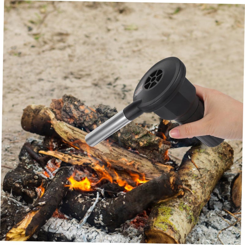 Ounona Portable BBQ Blower Fan Ergonomic Fire Ignition Tool for Camping Outdoor Cooking Quick Efficient Ignition Grilling Barbecuing Silver - Image 4