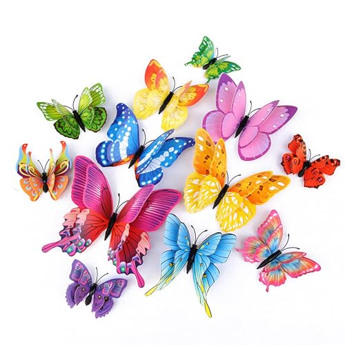 OPSEAM Butterfly Wall Décor 72 PCS, 3D Butterflies Stickers for Party Decorations with Magnets(Colorful, 72) - Image 1