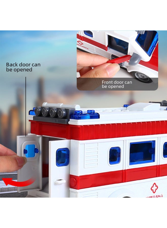Electric Remote Control School Bus Openable Door Children's Toy Car 120 Ambulance Rescue Simulation Vehicle Boys Girls-Color:QH204-3D Yellow Remote Control Retro School Bus-Proportion:Package 1: Standard Configuration Without Electricity
