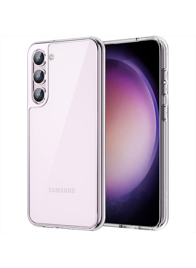 Jetech حافظة لهاتف سامسونج جالاكسي S23+ / S23 بلس 5G بحجم 6.6 إنش، واقي صدمات غير مائل للاصفرار، غطاء حماية للهاتف، ظهر صلب مقاوم للخدش (شفاف) - Image 1