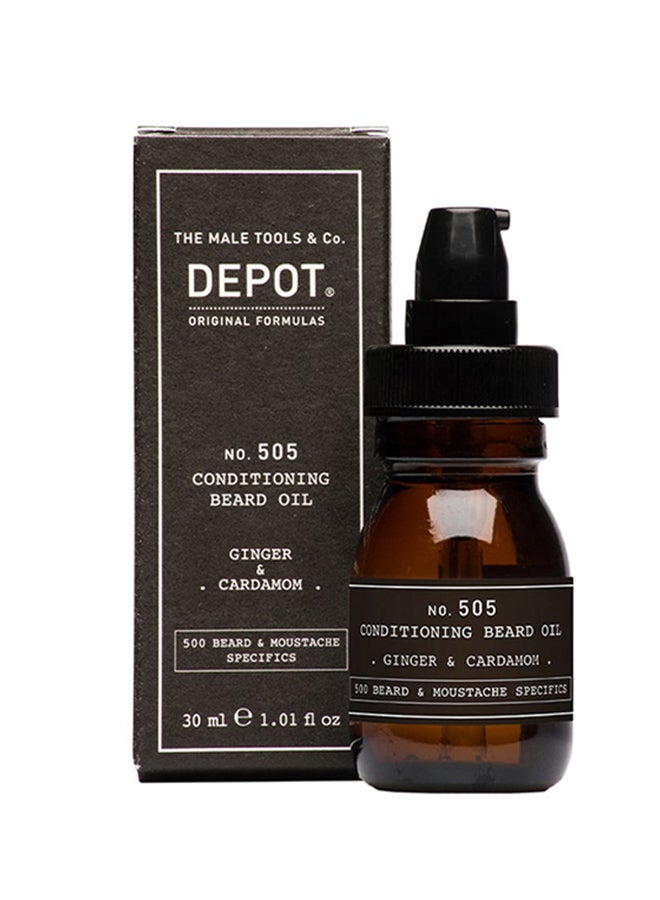 Depot زيت لحية مرطب بالزنجبيل والهال - يغذي ويرطب شعر اللحية، ويترك رائحة دافئة، حارة ومنعشة (30 مل) - Image 1