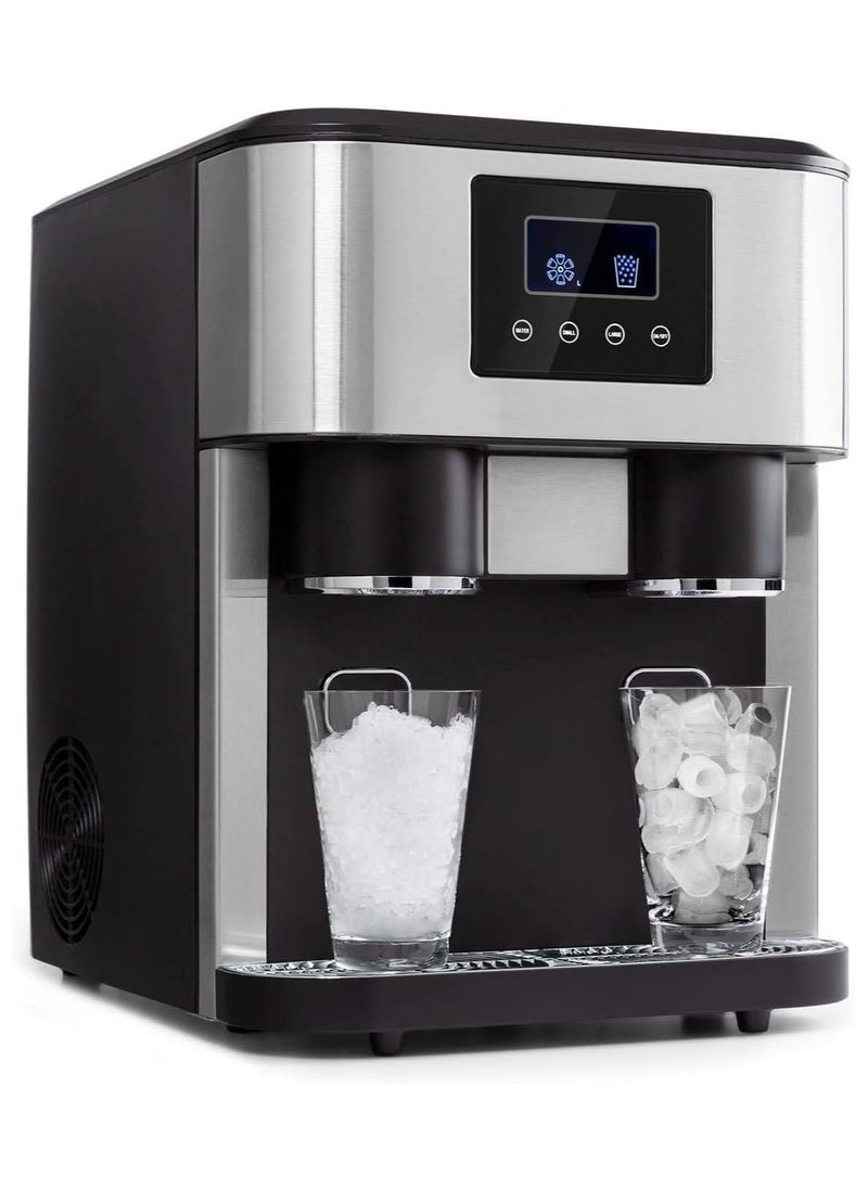 LC - Ice Maker, 3-in-1: Ice Cubes, Crushed Ice, Cold Water, 2 Ice Cube Sizes, 15-18kg/24h, LCD Display, 1.8L Tank - Image 1