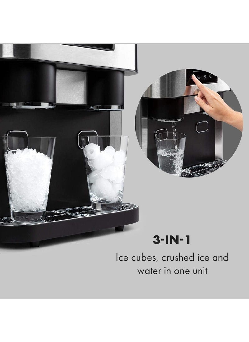 LC - Ice Maker, 3-in-1: Ice Cubes, Crushed Ice, Cold Water, 2 Ice Cube Sizes, 15-18kg/24h, LCD Display, 1.8L Tank - Image 1