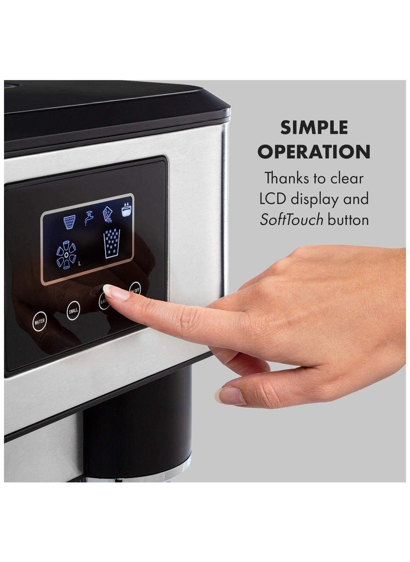 LC - Ice Maker, 3-in-1: Ice Cubes, Crushed Ice, Cold Water, 2 Ice Cube Sizes, 15-18kg/24h, LCD Display, 1.8L Tank - Image 1
