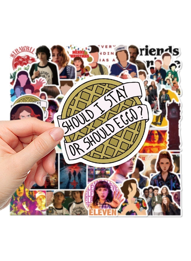 NIBEMINENT 50 Pcs Stranger Things Deco Kit Waterproof Stickers, High Definition Printing Bright Colors, Suitable for Laptop Skateboard Luggage Water Bottle Guitar DIY - Image 2