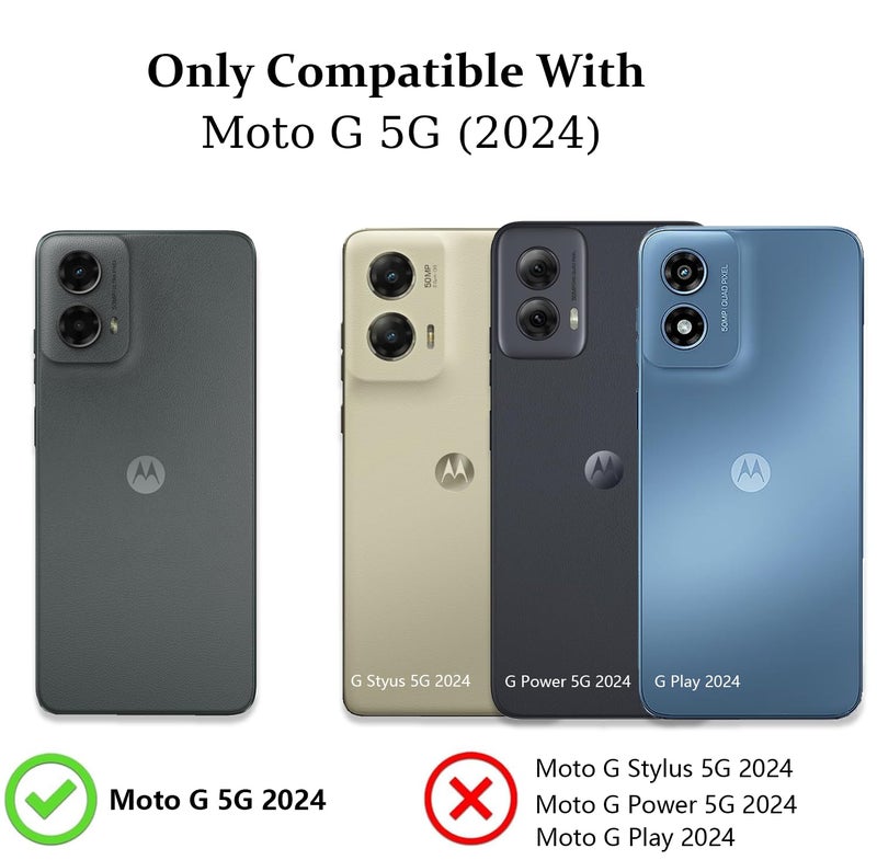 Vinve for Moto G 5G 2024 Case with HD Screen Protector, Military-Grade Shockproof & Dual-Layer Protection, Anti-Slip Grip Design Phone Case, Black - Image 2