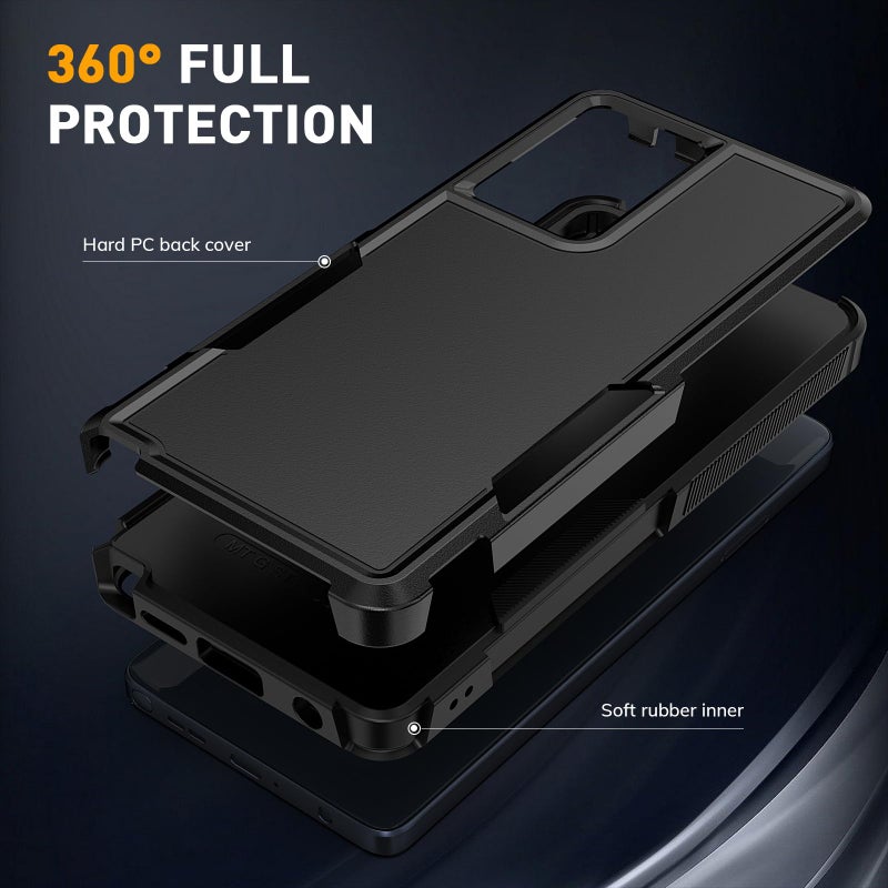Vinve for Moto G 5G 2024 Case with HD Screen Protector, Military-Grade Shockproof & Dual-Layer Protection, Anti-Slip Grip Design Phone Case, Black - Image 5