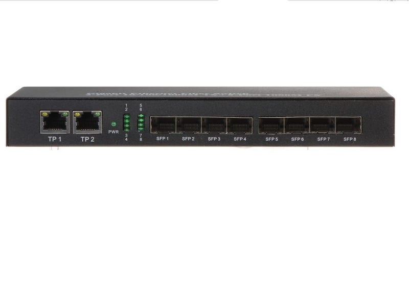 Hanutech Unmanaged 10 Port Fiber Switch- 2 Port RJ45 10/100/1000M-Tx + 8 Port SFP Slots 1.25G Supported Fiber Switch with SFP Module (2 Pair, SMSF 20KM)-1 Year Warranty - Image 3