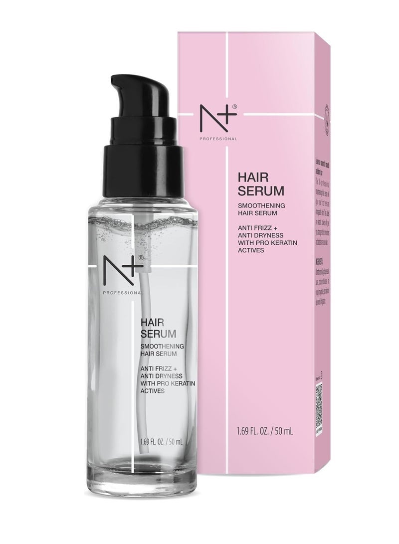 N Plus Professional Hair Serum, For Smoothening Hair, Anti Frizz and Anti Dryness With Pro Keratin Actives, 50 ML - Image 1