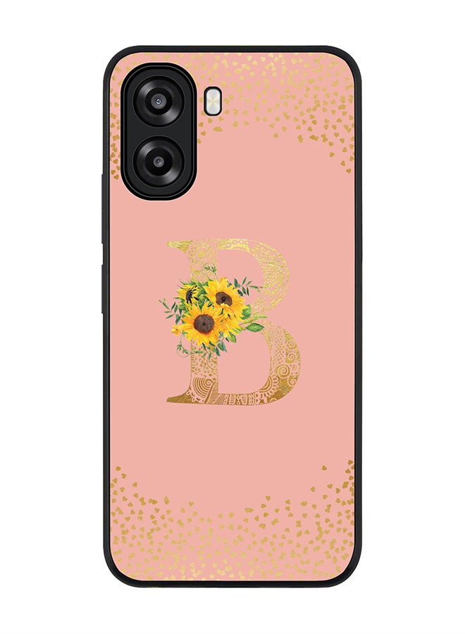Stylizedd For Oppo A6t 5G / A6t 4G Case,Slim fit Camera Protection, Shockproof Thin Phone cover  - Custom Floral Monogram - B  (Rose Pink ) - Image 1