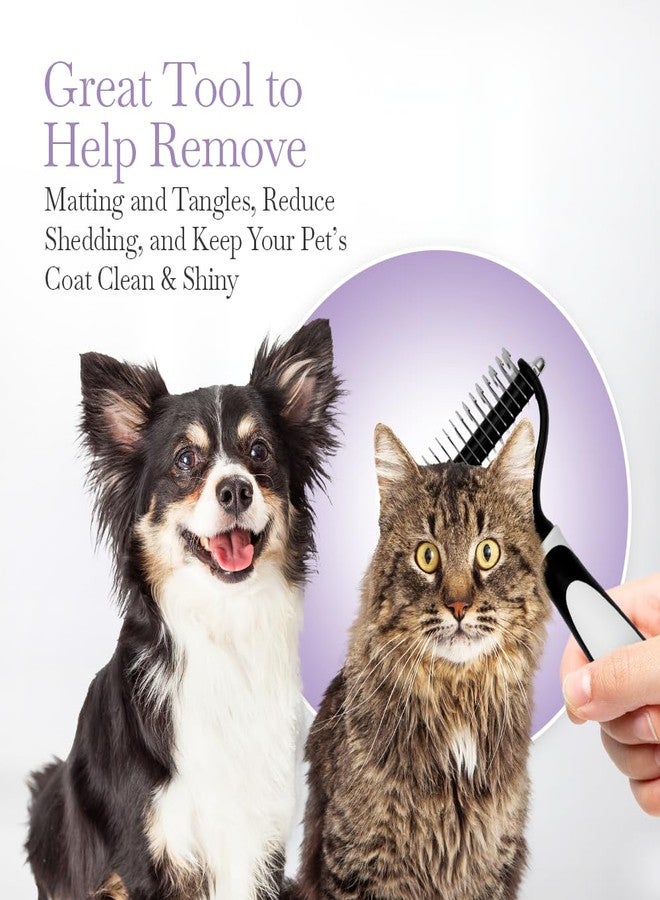 Fuller Brush Pet Dematting Comb - Stainless Steel Blades Remove Tangles, Knots & Mats - Safe for Dogs & Cats with Sensitive Skin - Comfortable Grip, Easy Grooming Tool - Image 4