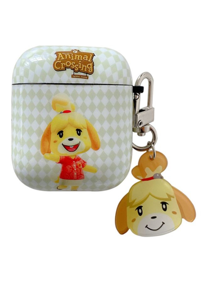 Printed Case Cover With Carabiner For Apple AirPods 1/2 Yellow/Red/White - Image 1