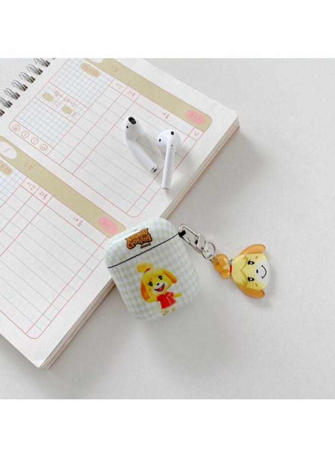 Printed Case Cover With Carabiner For Apple AirPods 1/2 Yellow/Red/White - Image 2