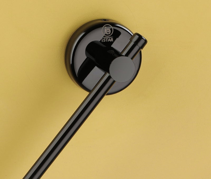 iSTAR Stainless Steel Towel Ring/Napkin Ring/Towel Holder/Towel Hanger/Towel Holder for Washbasin and Napkin Holder Stand for Kitchen, Bathroom (Black Finish, Pack of 1) - Image 3