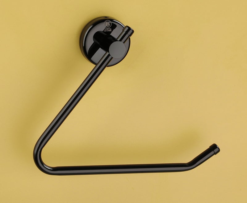 iSTAR Stainless Steel Towel Ring/Napkin Ring/Towel Holder/Towel Hanger/Towel Holder for Washbasin and Napkin Holder Stand for Kitchen, Bathroom (Black Finish, Pack of 1) - Image 2