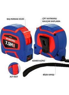 WORKPRO WP261010 7.5MX25MM/25FT. Nylon Coated Yellow Steel Tape Measure  - Image 2