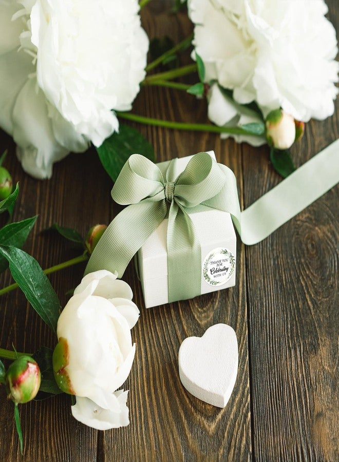 Acetiamin 500Pcs 1.5Inch Thank You for Celebrating with Us Sticker Roll, Greenery Round Stickers for Decorating Wedding, Baby Shower, Thank You Party Favors - Image 5