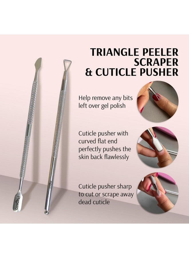 Pronto Acetone Nail Polish Remover 8 Fl Oz with Manicure Kit - Includes Nail File, Buffer, Pusher, Scraper - Pure Acetone 100 Percent - Quick & Professional Gel Acrylic Nail Remover Kit - Image 4