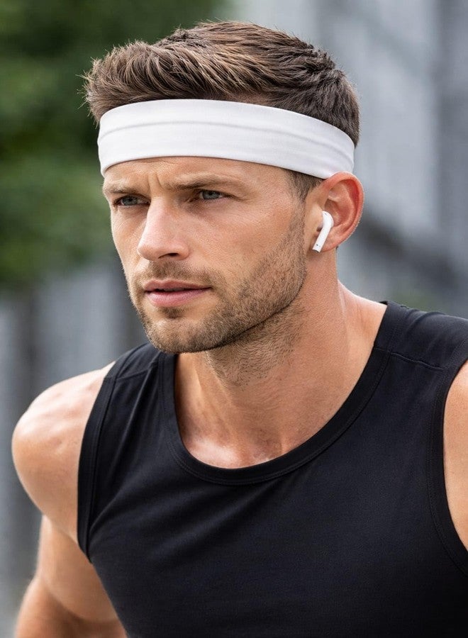 Fully Stretchable Elastic Sports Headband Men and Women | Sweat Head Bands for Gym, Workout, Running, Cycling and Yoga (Set of 4 Pcs) - Image 3