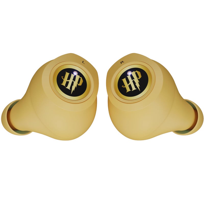 iJoy Harry Potter Hufflepuff Wireless Bluetooth Earbuds with Charging Case, Built-in Mic, 30 Hr Playtime, Officially Licensed | Harry Potter Gifts for Women, Men, Teens, Kids & All Fans of Hufflepuff - Image 2