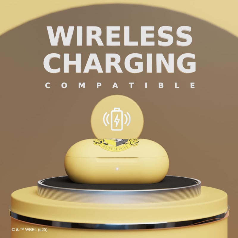 iJoy Harry Potter Hufflepuff Wireless Bluetooth Earbuds with Charging Case, Built-in Mic, 30 Hr Playtime, Officially Licensed | Harry Potter Gifts for Women, Men, Teens, Kids & All Fans of Hufflepuff - Image 5