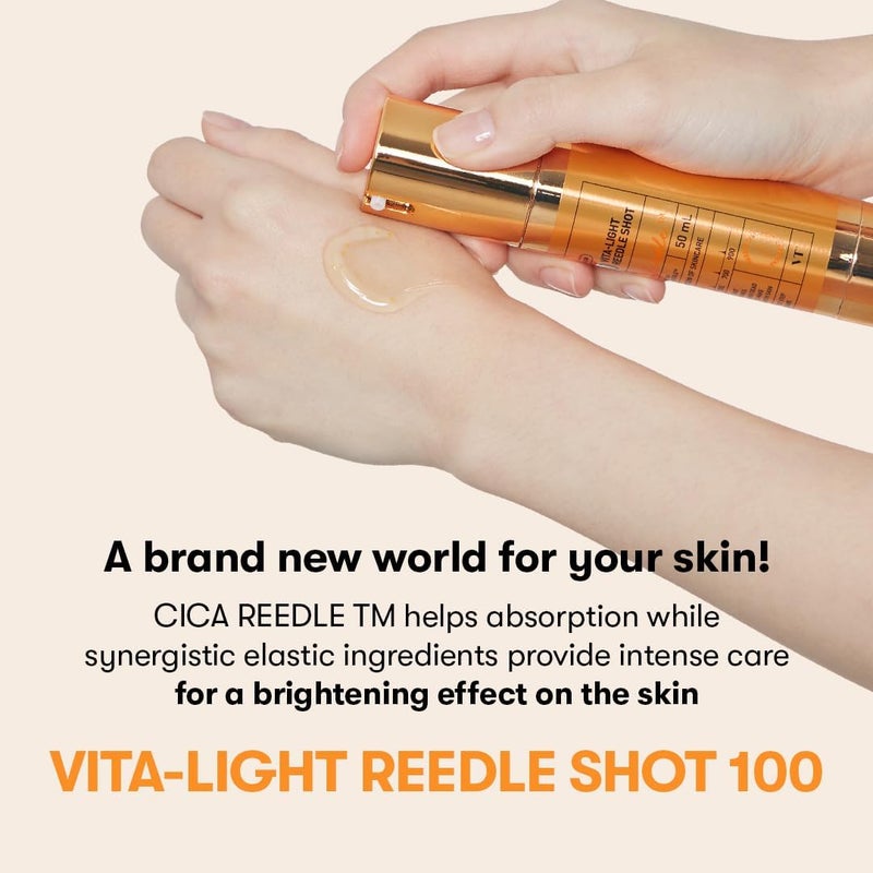 VT COSMETICS Vita-Light Reedle Shot 100, Serum with Vitamin C Capsules, Vitamin E, Hydrating Care, Korean Skincare for Sensitive Skin 1.69Fl Oz(50ml) - Image 3