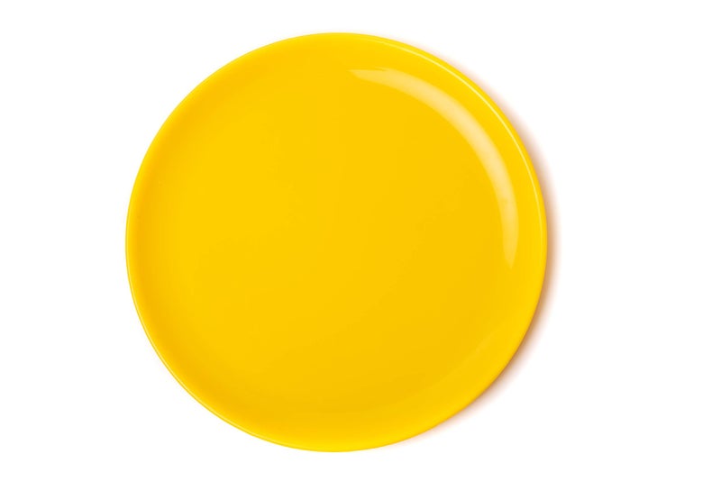 URMILA PLASTIC® Microwave Safe Unbreakable Round Dinner Set Big Plates Set of 3 Small Plates Set 3&3 Pcs Katori, Made in India (Yellow, Set of 9) - Image 3