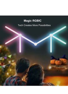 Furtey 9Pack WiFi LED Wall Lights Color Dimmable Smart Music Sync Rhythm APP Intelligent Control RGB Interior Wall Atmosphere Light for Gaming Room Home Wall Decor Light Bars Kit (White,)  - Image 4