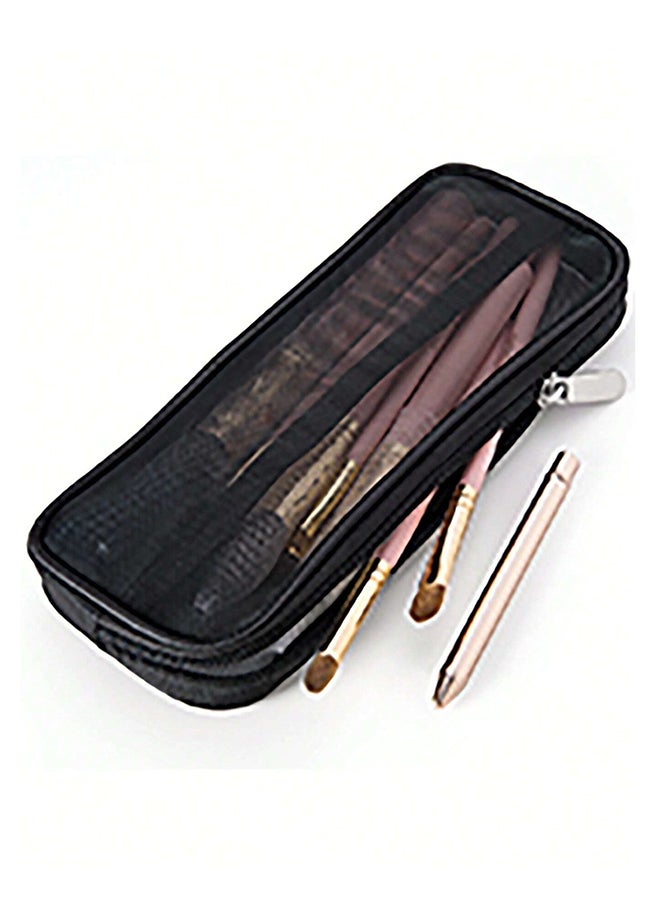 KHAJUL Makeup Brush Travel Case Cosmetic Toiletry Bag Organizer for Men Women Beauty Tools Mesh Kit Pouch Wash Storage (Black) - Image 5