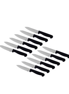 Dania 12 Pieces Japanese Fruit Knives Set Black Stainless Steel  - Image 1