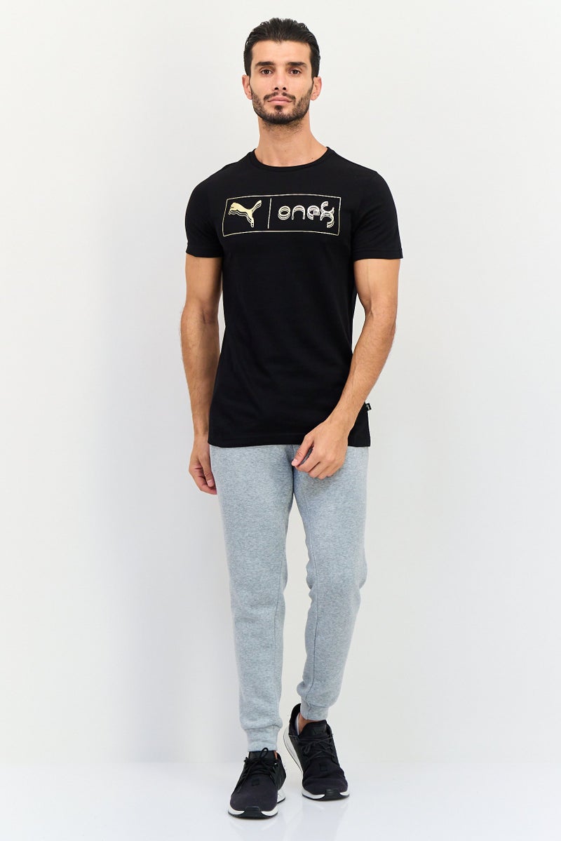 PUMA تي شيرت رياضي للرجال بأكمام قصيرة مناسب للخارج، أسود - Image 4