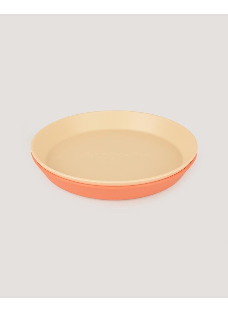 2-Piece Round Plate Peach-Vanillia