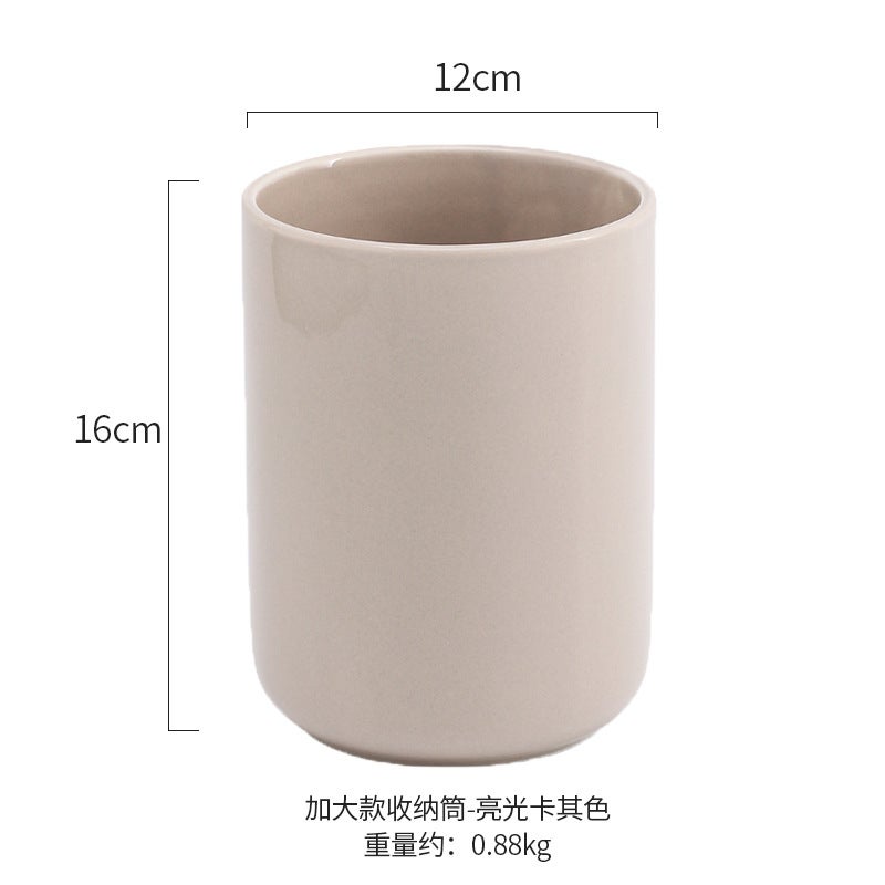 Ceramic Kitchenware Storage Tube Household Kitchen Utensils Storage Bucket Large Capacity Chopsticks Holder Knife, Fork And Spoon Storage Pot Chopsticks Cage - Image 1