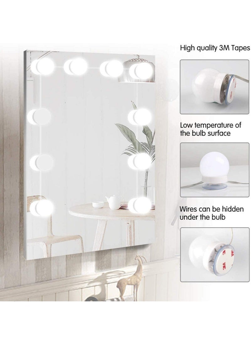 مجموعة مصابيح LED لمرايا الزينة على طراز هوليوود، 10 مصابيح LED مع شريط إضاءة باهت يعمل باللمس ومحول مصدر طاقة لطاولة الزينة - Image 2
