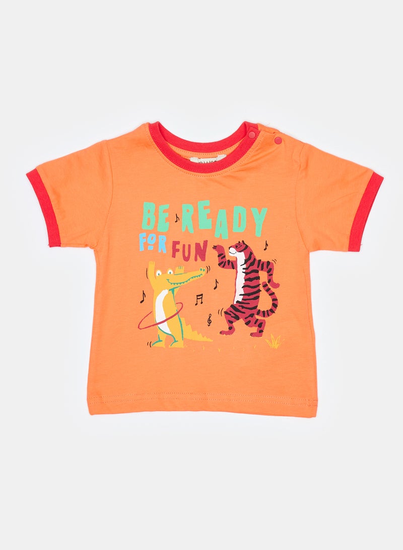 Panco Baby Boys TRAM TRAM Printed Short Sleeve Tshirt - Image 1